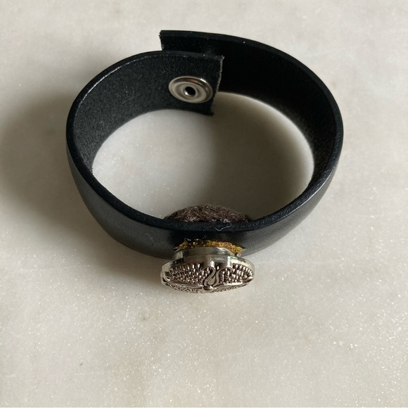 Upcycled Leather Belt Bracelet - Picture 2 of 4